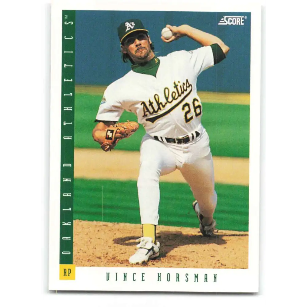 1993 Score #406 Vince Horsman NM-MT Oakland Athletics Baseball Card Image 1