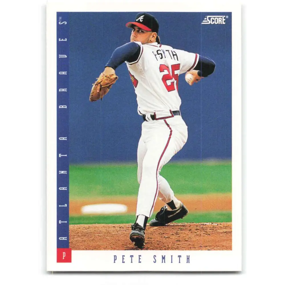 1993 Score #408 Pete Smith NM-MT Atlanta Braves Baseball Card Image 1