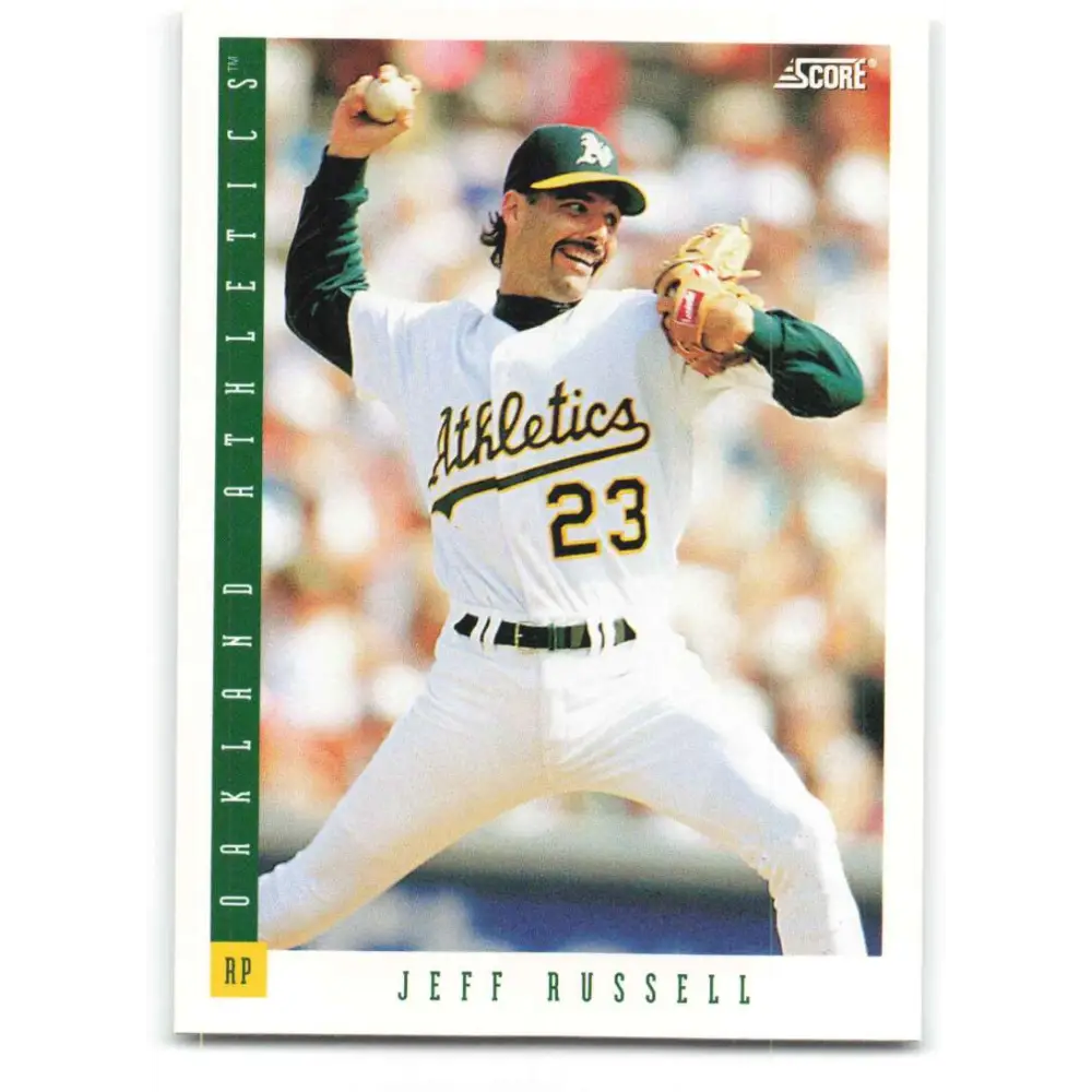 1993 Score #413 Jeff Russell NM-MT Oakland Athletics Baseball Card Image 1