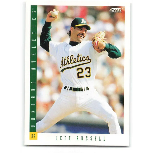1993 Score #413 Jeff Russell NM-MT Oakland Athletics Baseball Card Image 1