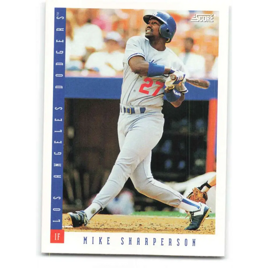 1993 Score #429 Mike Sharperson NM-MT Los Angeles Dodgers Baseball Card Image 1