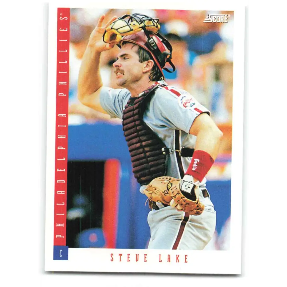 1993 Score #443 Steve Lake NM-MT Philadelphia Phillies Baseball Card Image 1
