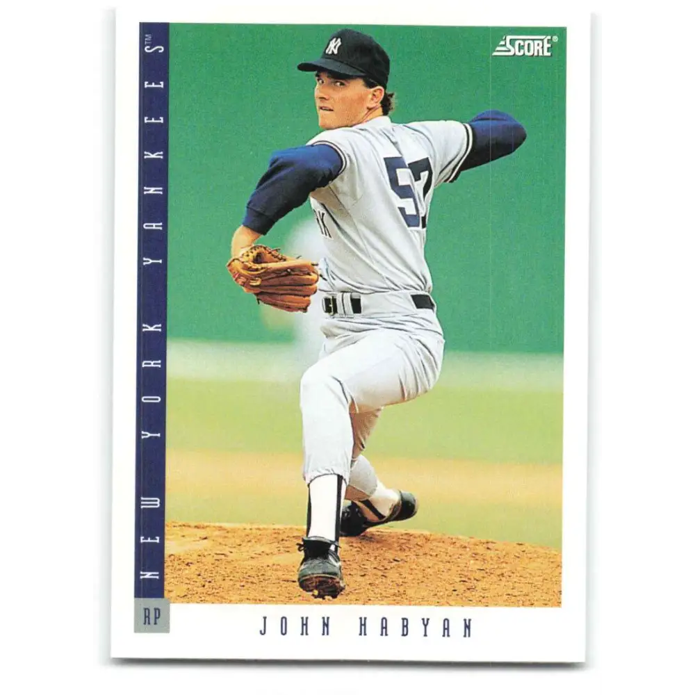 1993 Score #459 John Habyan NM-MT New York Yankees Baseball Card Image 1