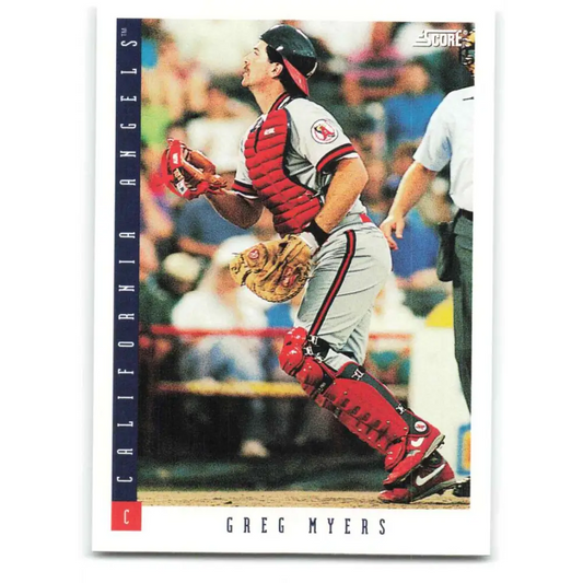 1993 Score #468 Greg Myers NM-MT California Angels Baseball Card Image 1