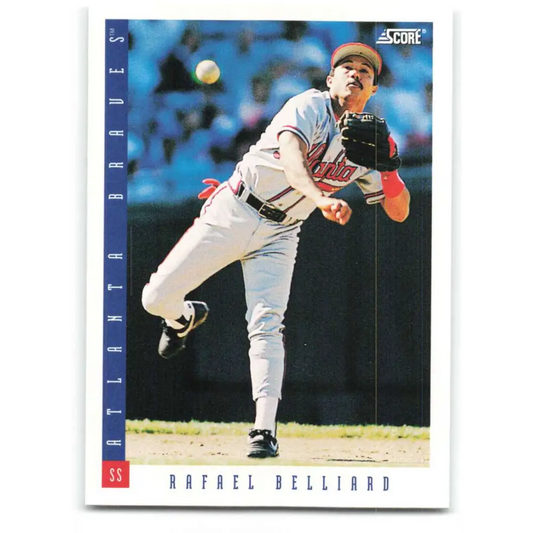 1993 Score #478 Rafael Belliard NM-MT Atlanta Braves Baseball Card Image 1