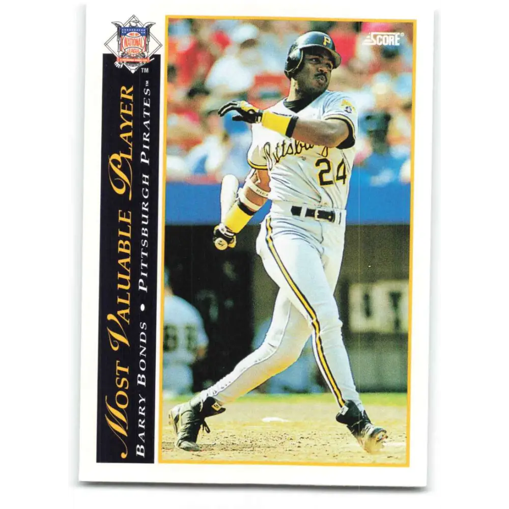 1993 Score #482 Barry Bonds AW NM-MT Pittsburgh Pirates Baseball Card Image 1