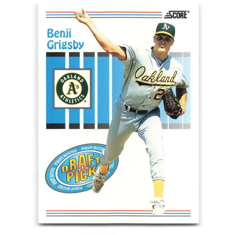 1993 Score #495 Benji Grigsby NM-MT RC Rookie Oakland Athletics Baseball Card Image 1