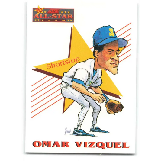 1993 Score #503 Omar Vizquel AS NM-MT Seattle Mariners Baseball Card Image 1