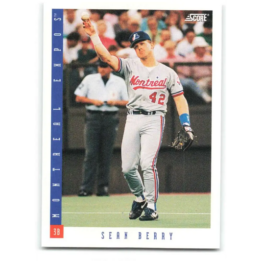 1993 Score #543 Sean Berry NM-MT Montreal Expos Baseball Card Image 1