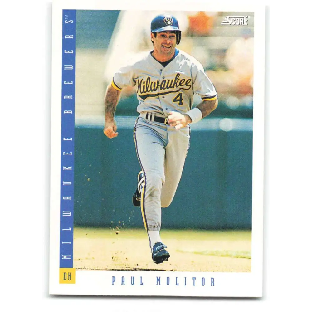 1993 Score #598 Paul Molitor NM-MT Milwaukee Brewers Baseball Card Image 1