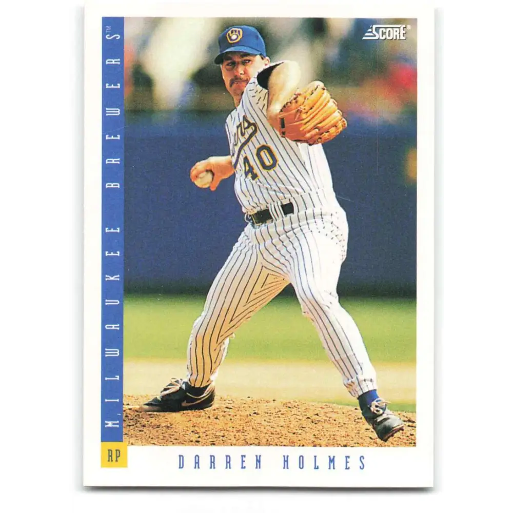 1993 Score #600 Darren Holmes NM-MT Milwaukee Brewers Baseball Card Image 1