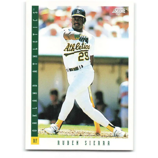 1993 Score #608 Ruben Sierra NM-MT Oakland Athletics Baseball Card Image 1