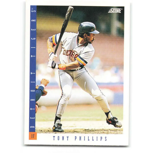 1993 Score #614 Tony Phillips NM-MT Detroit Tigers Baseball Card Image 1