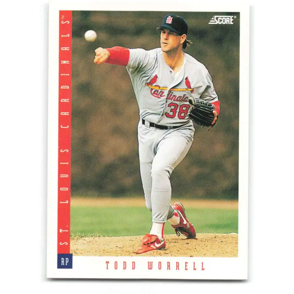 1993 Score #635 Todd Worrell NM-MT St. Louis Cardinals Baseball Card Image 1
