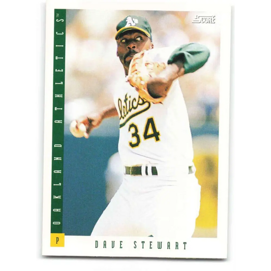 1993 Score #656 Dave Stewart NM-MT Oakland Athletics Baseball Card Image 1