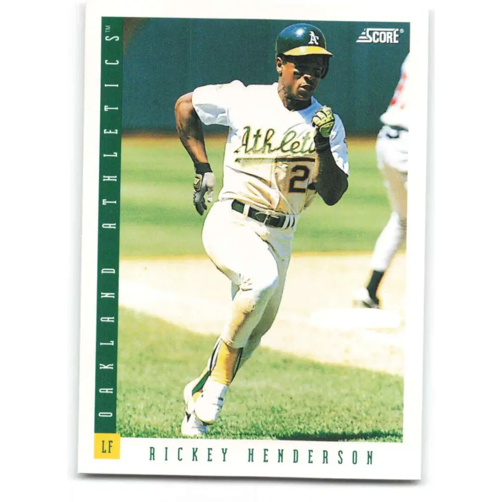 1993 Score #71 Rickey Henderson NM-MT Oakland Athletics Baseball Card Image 1