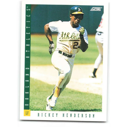 1993 Score #71 Rickey Henderson NM-MT Oakland Athletics Baseball Card Image 1