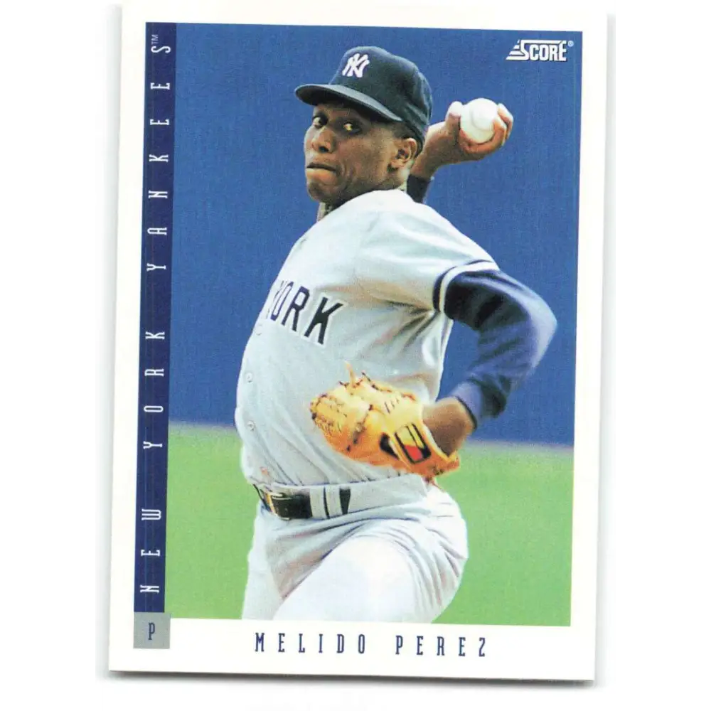 1993 Score #86 Melido Perez NM-MT New York Yankees Baseball Card Image 1