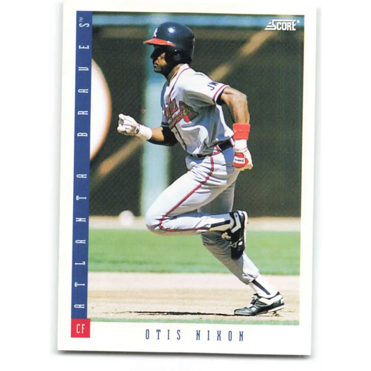 1993 Score #87 Otis Nixon NM-MT Atlanta Braves Baseball Card Image 1