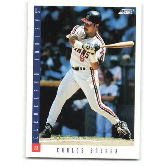 1993 Score #9 Carlos Baerga NM-MT Cleveland Indians Baseball Card Image 1