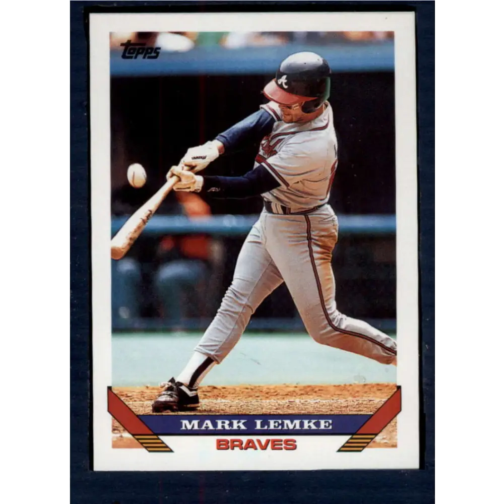 1993 Topps #116 Mark Lemke NM-MT Atlanta Braves Baseball Card  Image 1
