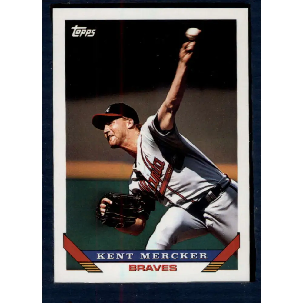 1993 Topps #144 Kent Mercker NM-MT Atlanta Braves Baseball Card  Image 1