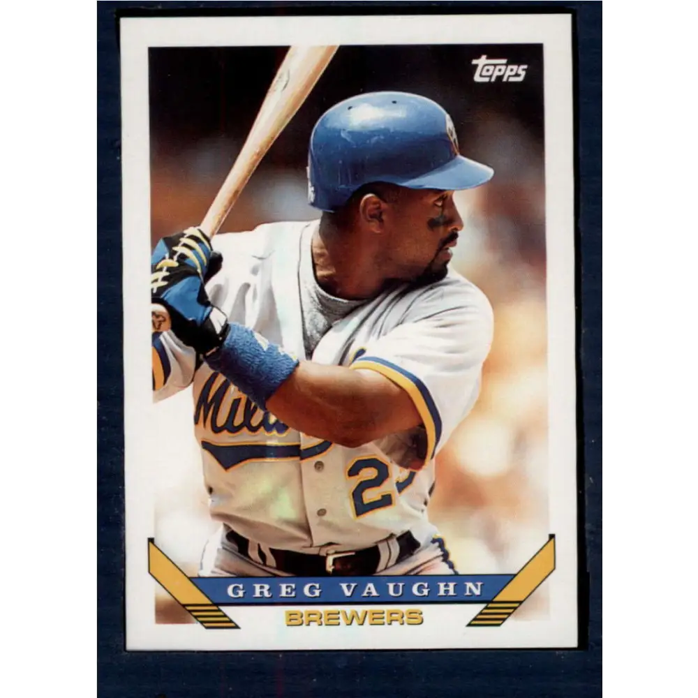 1993 Topps #153 Greg Vaughn NM-MT Milwaukee Brewers Baseball Card  Image 1