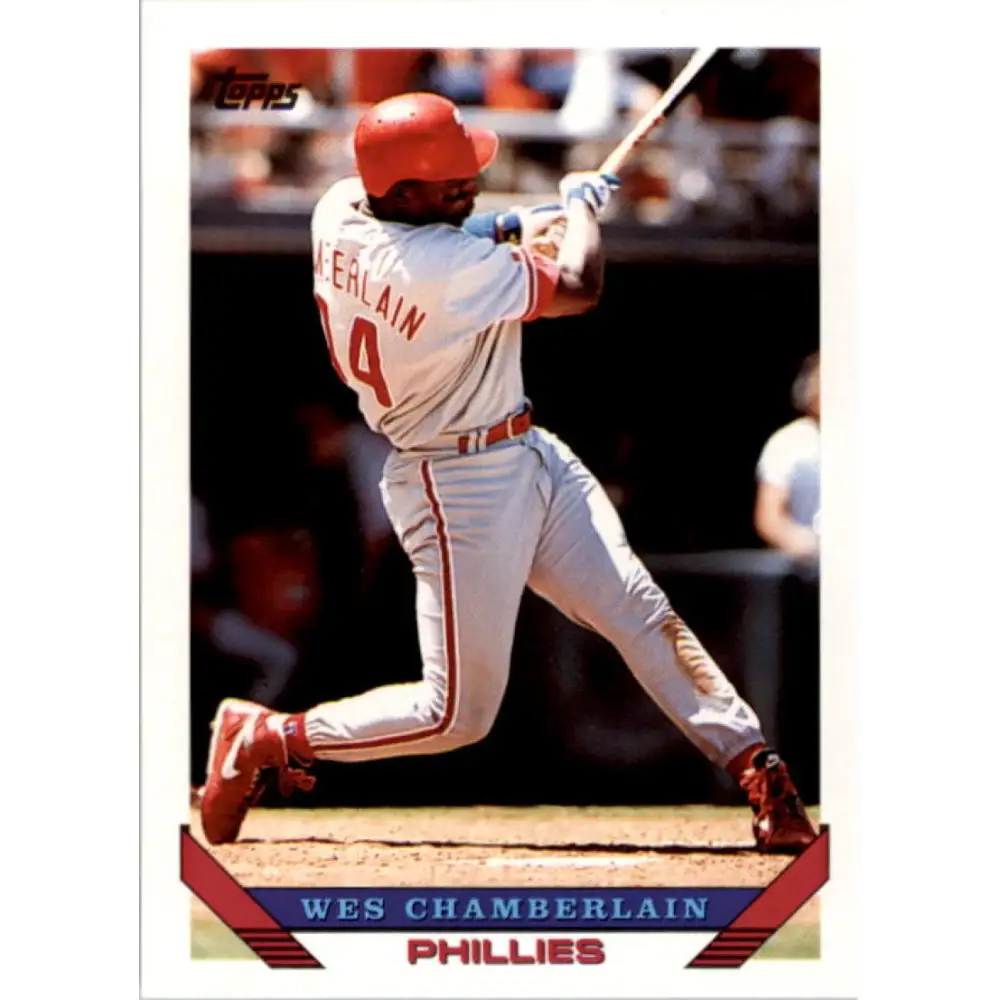 1993 Topps #154 Wes Chamberlain NM-MT Philadelphia Phillies Baseball Card  Image 1