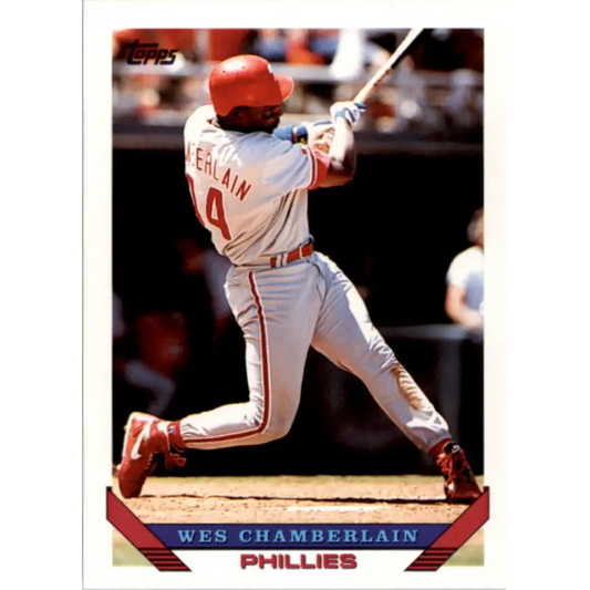 1993 Topps #154 Wes Chamberlain NM-MT Philadelphia Phillies Baseball Card  Image 1