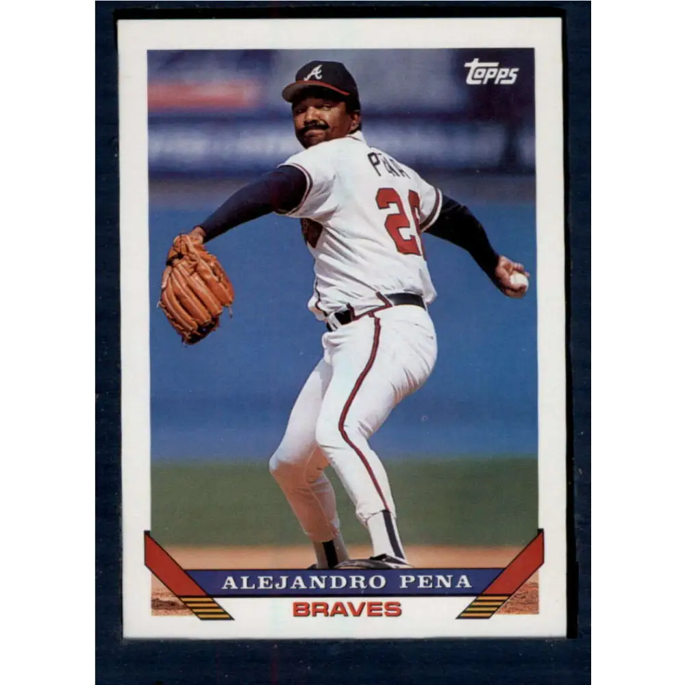 1993 Topps #198 Alejandro Pena NM-MT Atlanta Braves Baseball Card  Image 1
