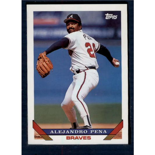 1993 Topps #198 Alejandro Pena NM-MT Atlanta Braves Baseball Card  Image 1