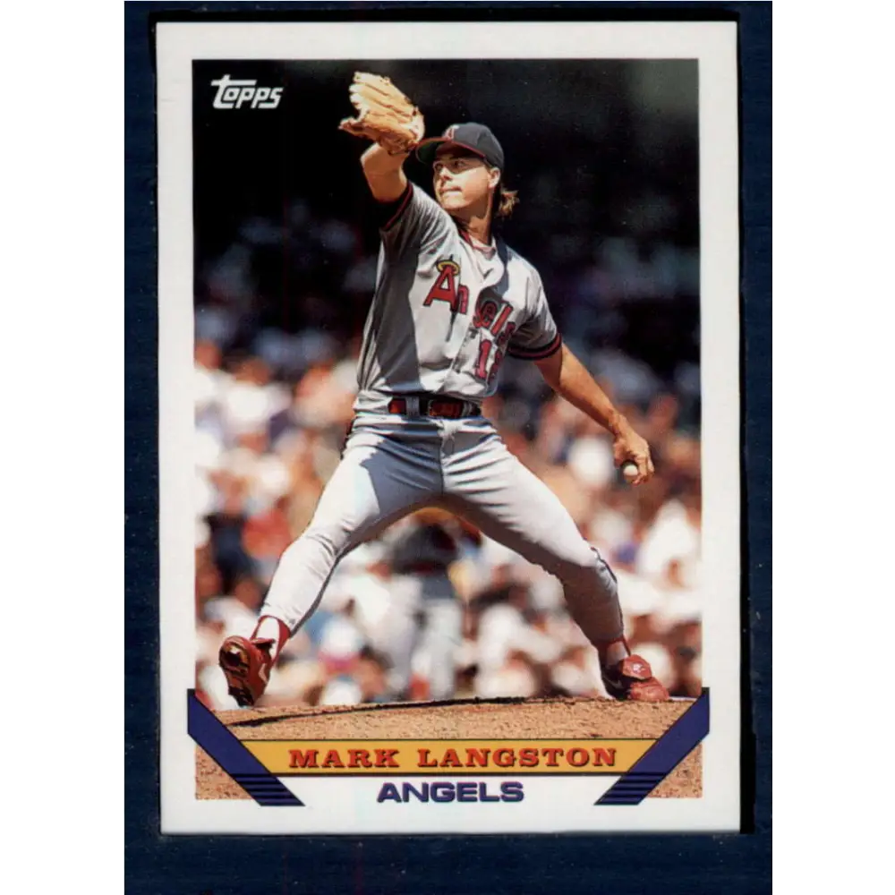 1993 Topps #210 Mark Langston NM-MT California Angels Baseball Card  Image 1