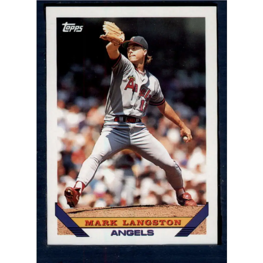 1993 Topps #210 Mark Langston NM-MT California Angels Baseball Card  Image 1