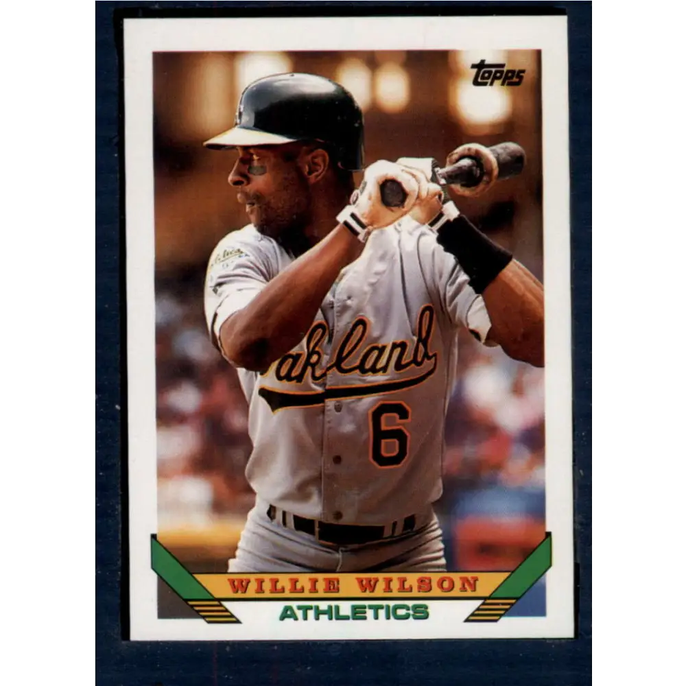 1993 Topps #318 Willie Wilson NM-MT Oakland Athletics Baseball Card  Image 1