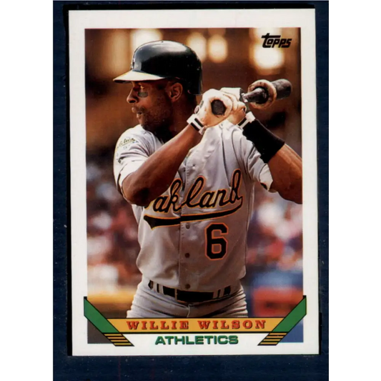 1993 Topps #318 Willie Wilson NM-MT Oakland Athletics Baseball Card  Image 1