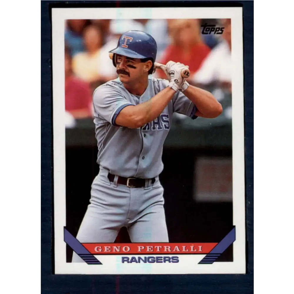 1993 Topps #332 Geno Petralli NM-MT Texas Rangers Baseball Card  Image 1