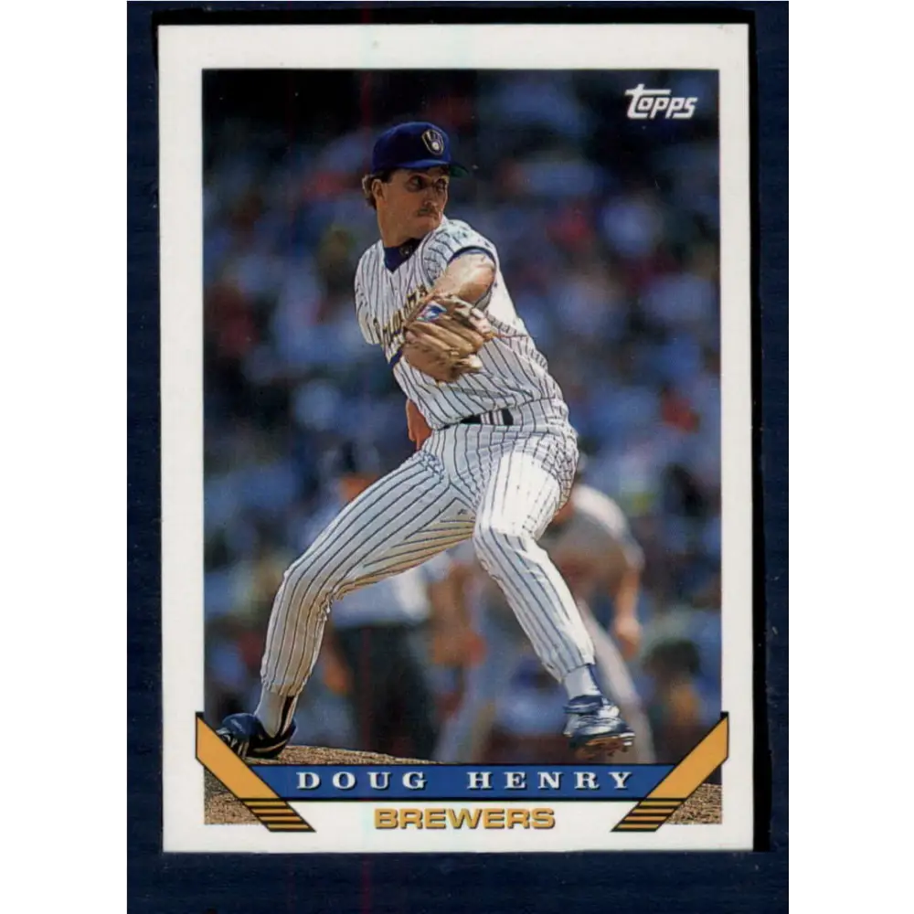 1993 Topps #343 Doug Henry NM-MT Milwaukee Brewers Baseball Card  Image 1