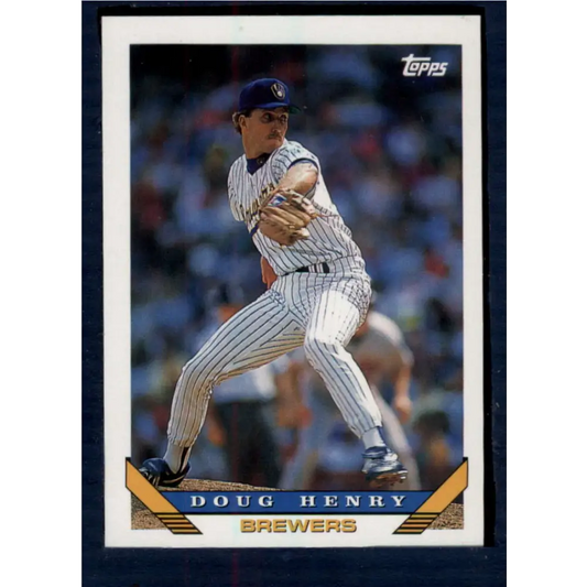 1993 Topps #343 Doug Henry NM-MT Milwaukee Brewers Baseball Card  Image 1