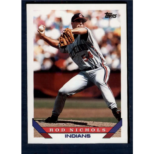1993 Topps #372 Rod Nichols NM-MT Cleveland Indians Baseball Card  Image 1