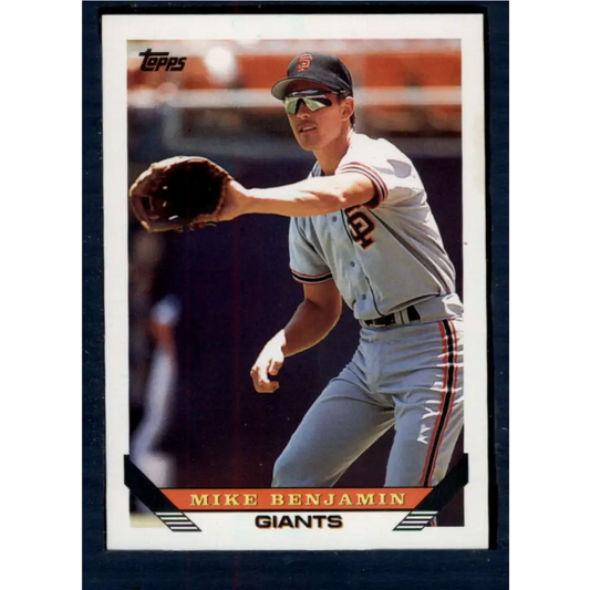 1993 Topps #384 Mike Benjamin NM-MT San Francisco Giants Baseball Card  Image 1