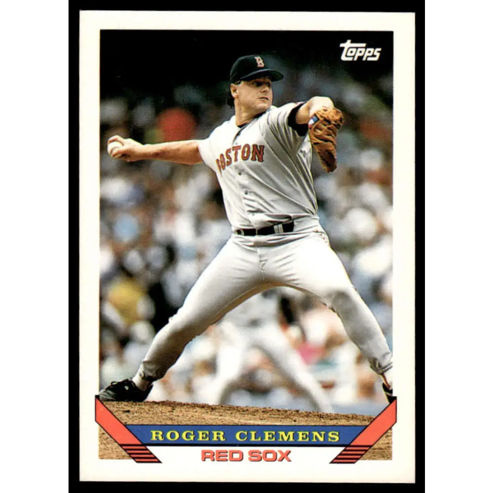 1993 Topps #4 Roger Clemens EX/NM Boston Red Sox Baseball Card Image 1