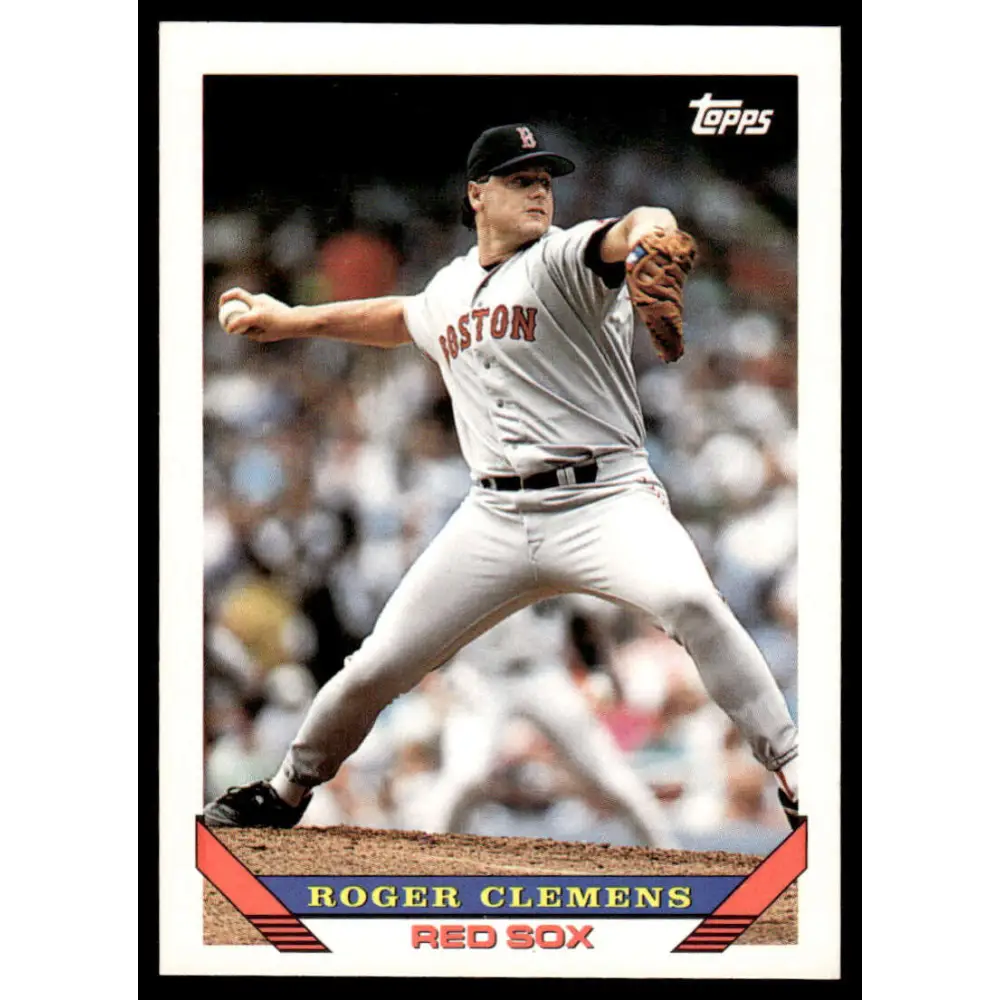 1993 Topps #4 Roger Clemens EX/NM Boston Red Sox Baseball Card Image 1
