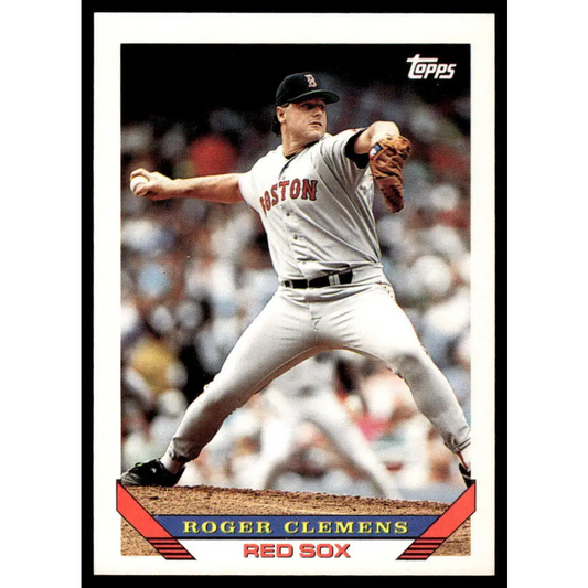 1993 Topps #4 Roger Clemens EX/NM Boston Red Sox Baseball Card Image 1