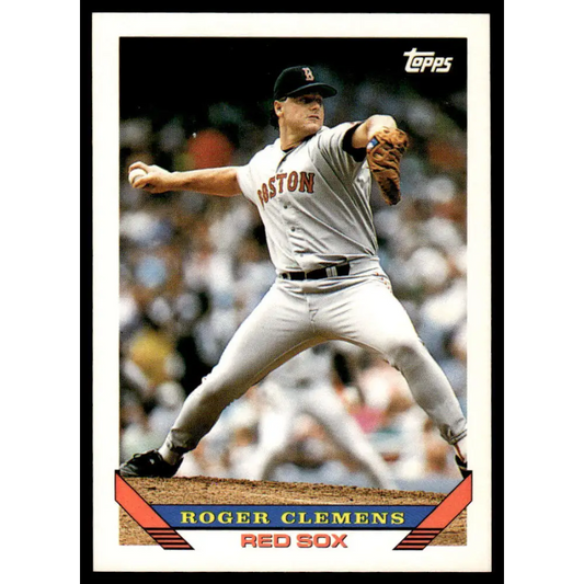 1993 Topps #4 Roger Clemens EX/NM Boston Red Sox Baseball Card Image 1