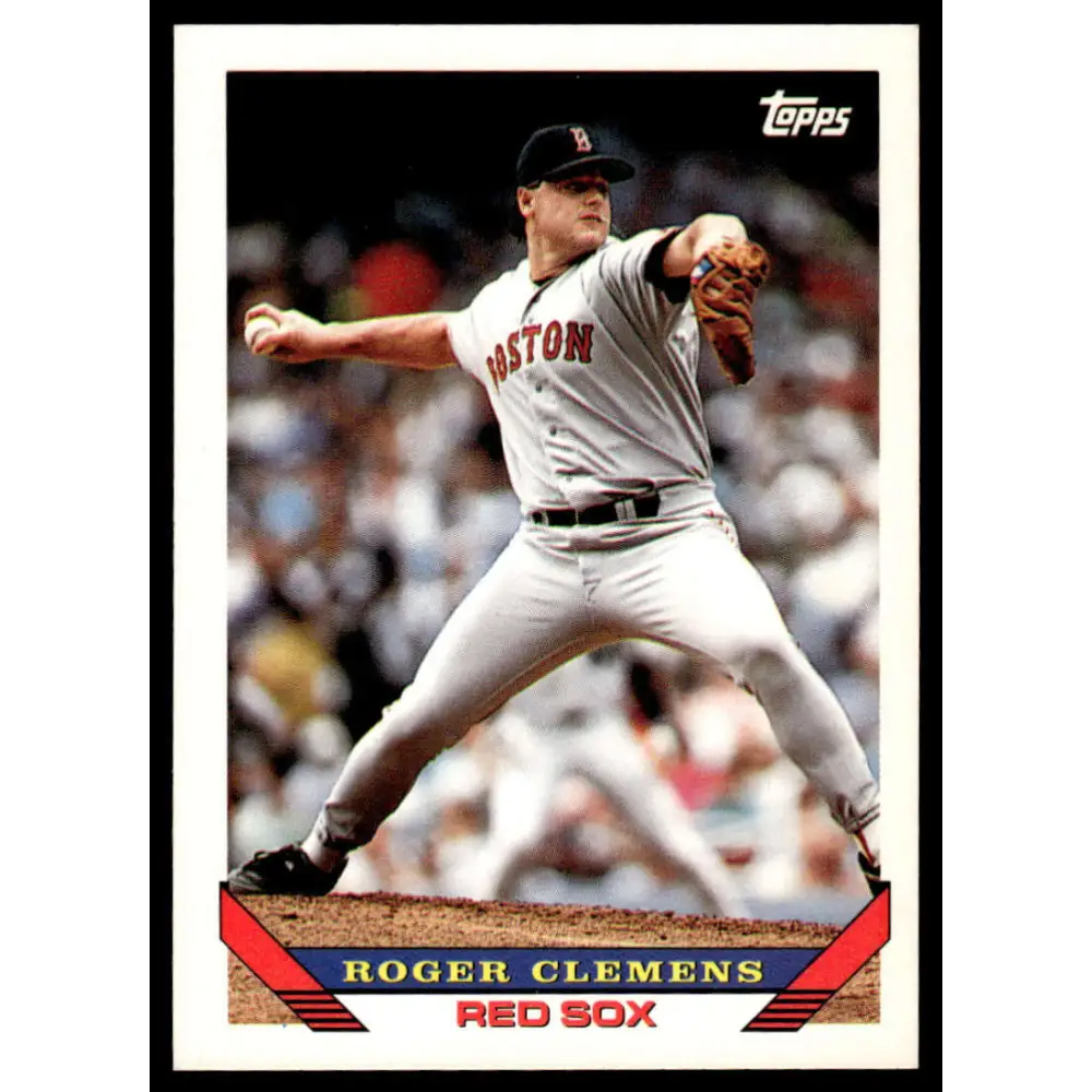 1993 Topps #4 Roger Clemens EX/NM Boston Red Sox Baseball Card Image 1