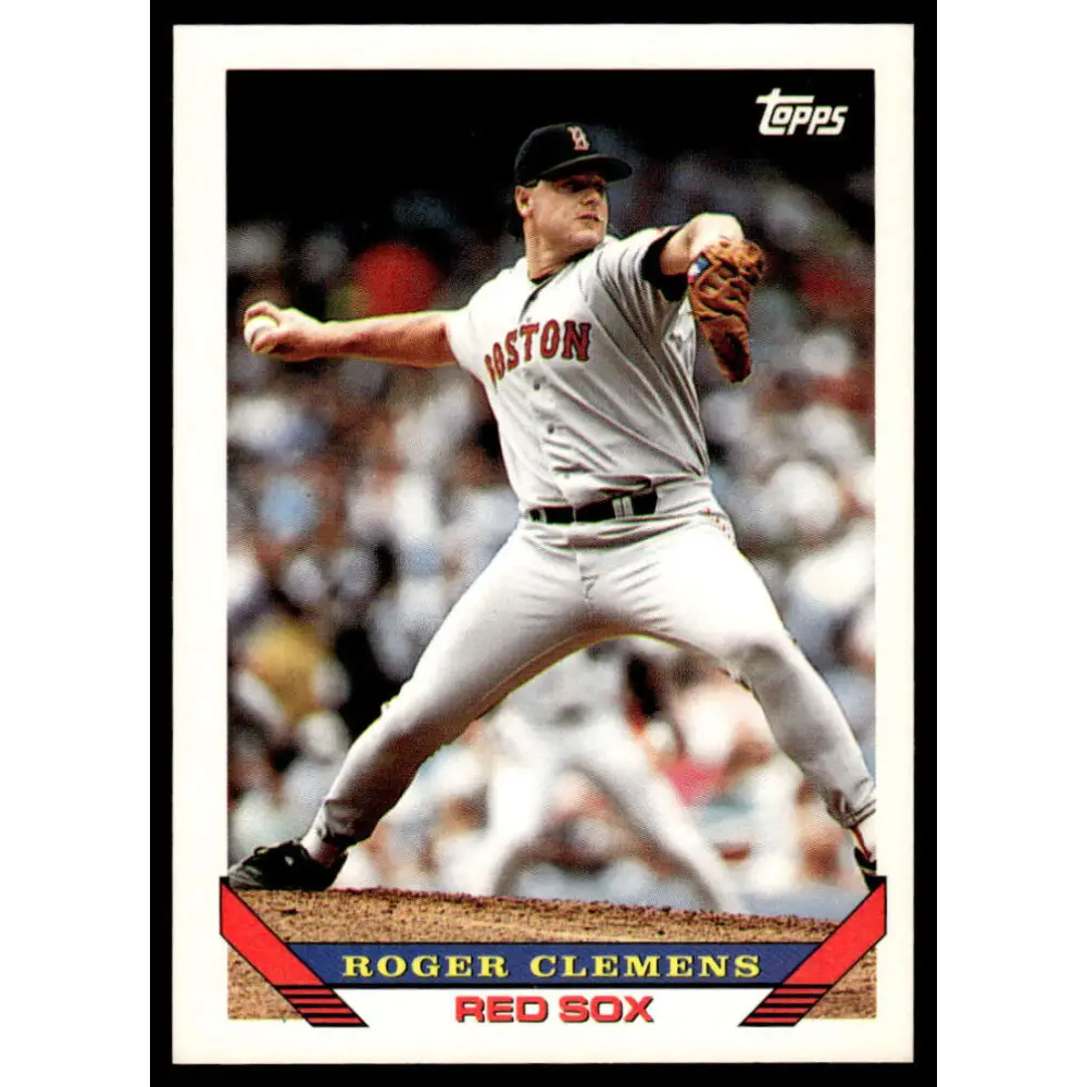 1993 Topps #4 Roger Clemens EX/NM Boston Red Sox Baseball Card Image 1