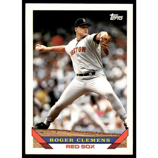 1993 Topps #4 Roger Clemens EX/NM Boston Red Sox Baseball Card Image 1