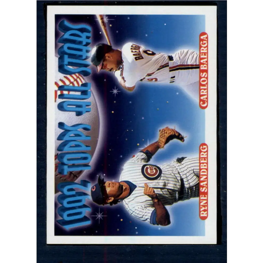 1993 Topps #402 Ryne Sandberg/Carlos Baerga NM-MT Chicago Cubs/Cleveland Indians Baseball Card  Image 1
