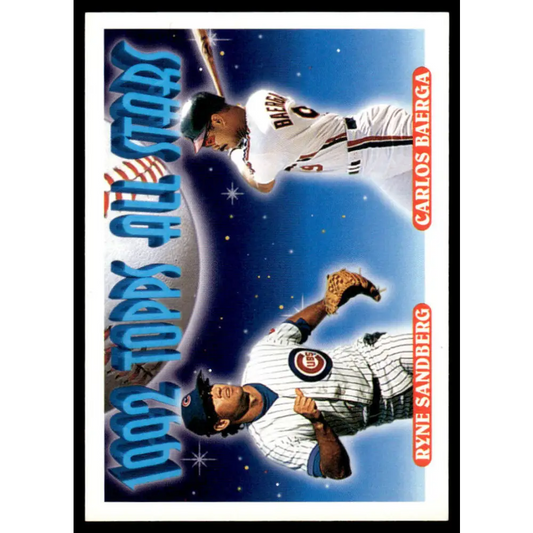 1993 Topps #402 Sandberg/Baerga AS EX Chicago Cubs / Cleveland Indians Baseball Card Image 1
