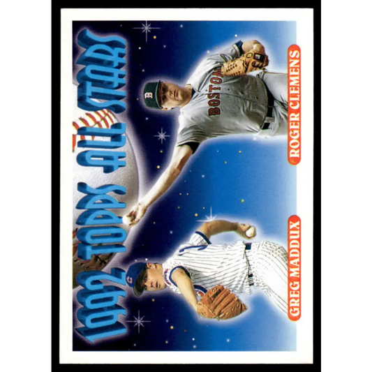 1993 Topps #409 Greg Maddux / Roger Clemens AS EX/NM Chicago Cubs / Boston Red Sox Baseball Card Image 1